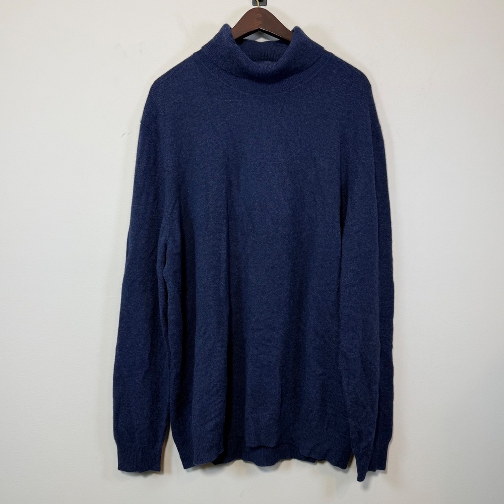 Club Room Cashmere Turtleneck Sweater Mens XXL Navy Blue Luxury Knit